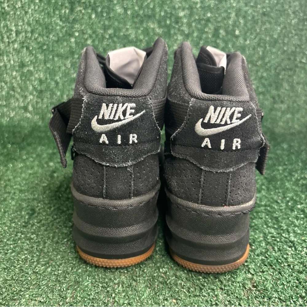 Nike Womens Lunar Force 1 Wedge Black Suede Gum Hidden Heel Sneaker Size 10‎